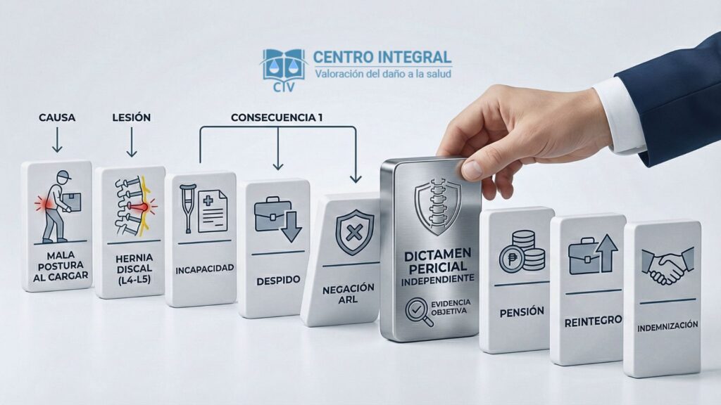 Hernia Discal e Indemnización: Cómo el Peritaje Médico Protege tus Derechos Peritaje legal por hernia discal con dictamen pericial independiente