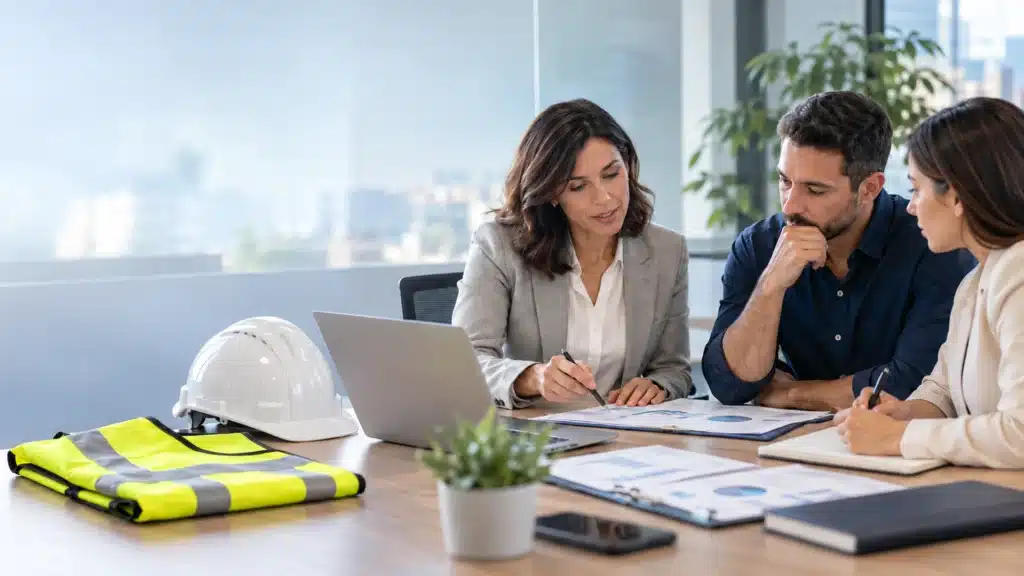Riesgo psicosocial salud mental trabajo 2026: equipo empresarial revisando acciones de prevención dentro del SG-SST